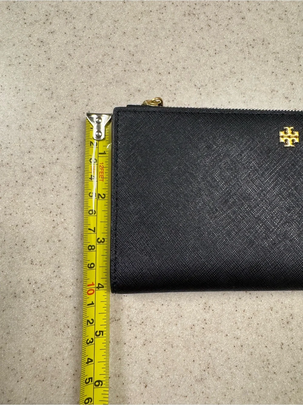 NWT, black Tory Burch Emerson Slim Envelope wallet.